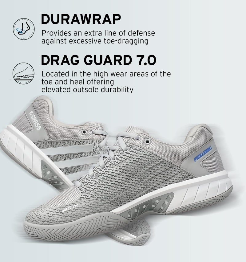 K-Swiss Women's Express Light Pickleball Shoe, Highrise/White, 9 M - Image 2